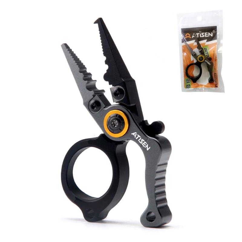 Рыболовные мероприятия Алюминиевый сплав Рыболовные разъемные кольца Плоскогубцы Рыболовные многофункциональные ножницы Переносной легкий нержавеющий съемник крючков