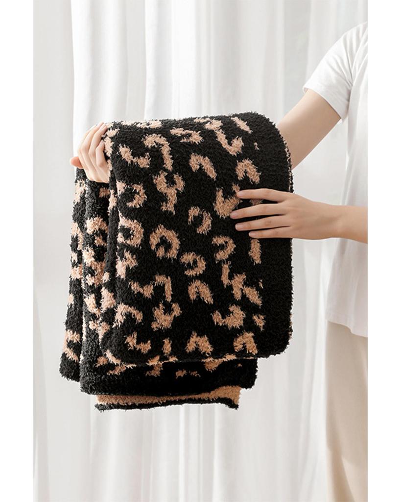 Azura Exchange Вязаное одеяло с леопардовым узором - 127*152 см