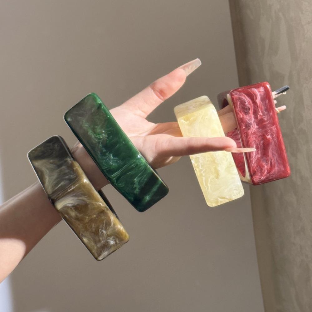 Square Triangle Chunky Bracelets Irregular Retro Hand Ring Exaggerated Resin Bangles Girls Gift