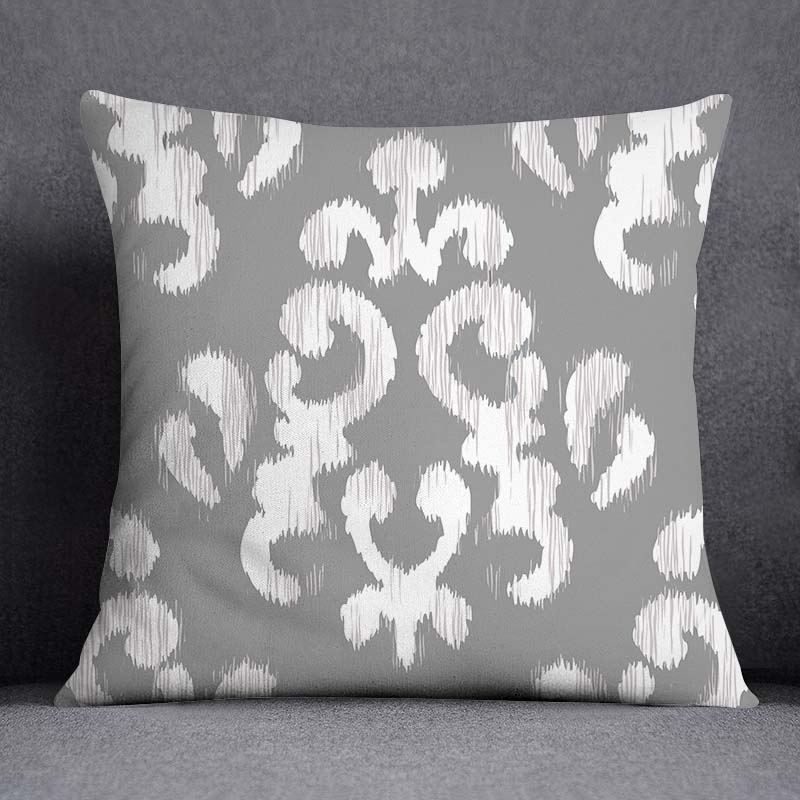 Gray Low White Flower Pattern Home Decoration Pillowcase Square Pillowcase Home Office Decoration Cushion Cover