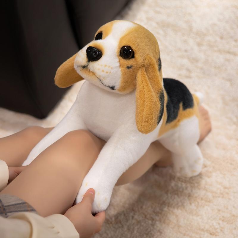 Simulation Beagle Plush Toy Cute Fluffy Cartoon Stuffed Animal Dog Doll Home Decor Gifts For Kids