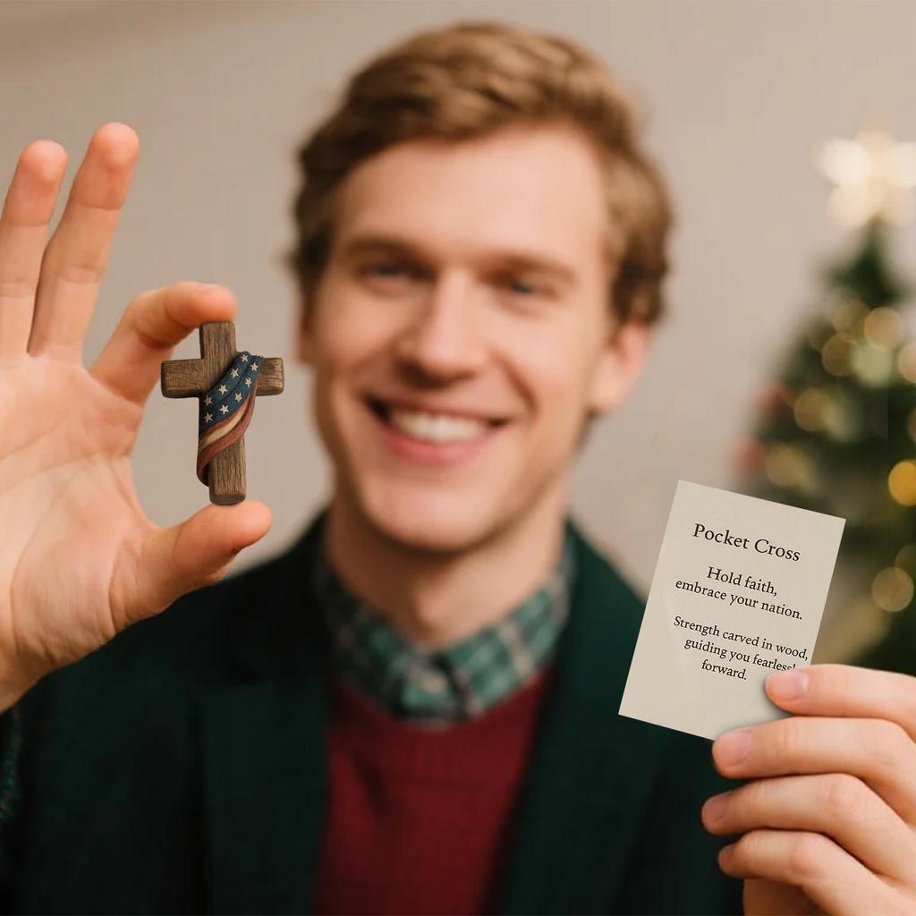 YHOPE Handheld Wooden Cross Band Encouragement Gift Pocket Small Cross For Grasping/Holding/Praying/Fingertips Stress Relief