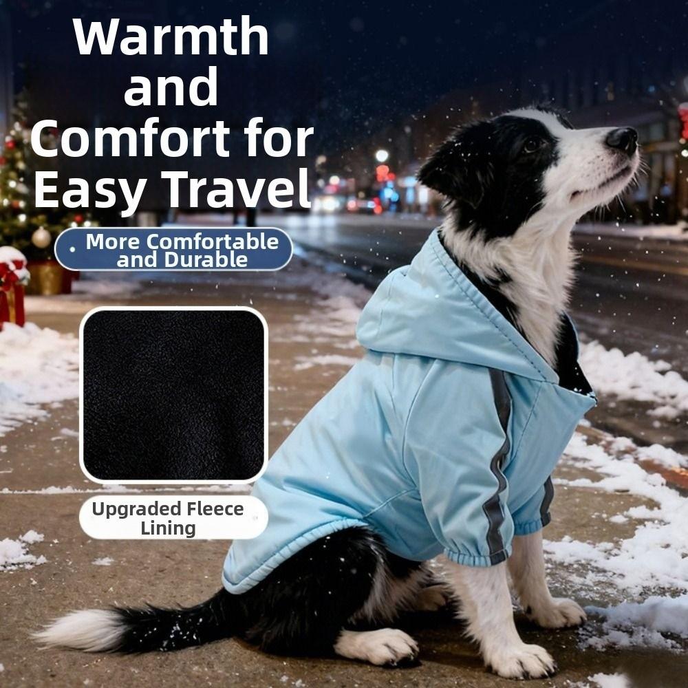 Windproof Fleece Dog Clothes Warm Pet Sweatshirt Fashion Dog Hooded Coat Outdoor