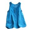 Women Vest Round Neck Sleeveless Solid Color Tank Tops Loose Fit Buttons Decor Summer Camisole Daily Wear