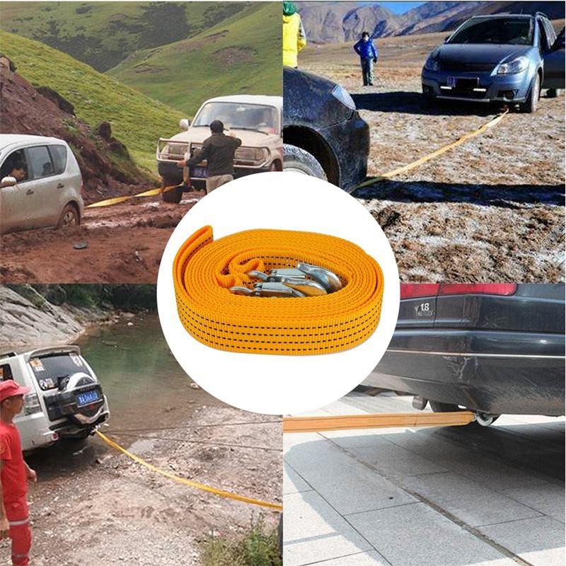 Универсальный автомобильный буксирный ремень 3М для тяжелых условий эксплуатации, буксирный трос для прицепа, высокая прочность с предохранительными крюками
