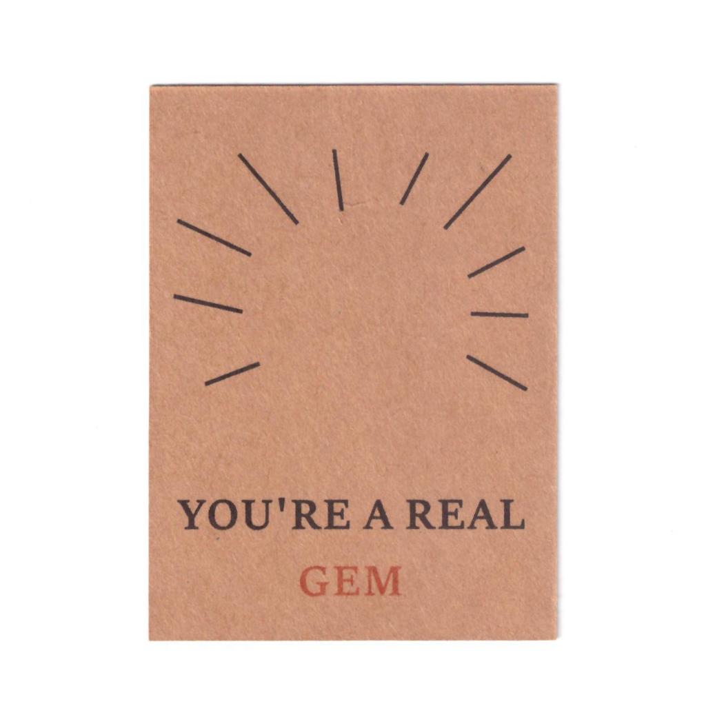 Открытка «Спасибо» с драгоценным камнем: Крафтовый кардсток для подарочной упаковки ювелирных изделий