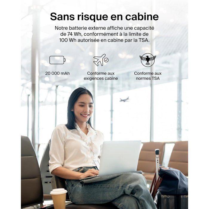 Внешний аккумулятор - BELKIN - 20 000 мАч - USB-A иamp; USB-C - 15 Вт - Синий