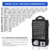 115-in-1 Mini Precision Screwdriver Set for Car Computer PC Mobile Phone and Device Repair Insulated Hand Home Tools