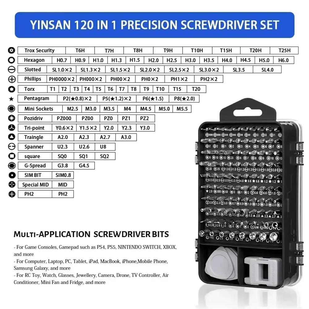 115-in-1 Mini Precision Screwdriver Set for Car Computer PC Mobile Phone and Device Repair Insulated Hand Home Tools