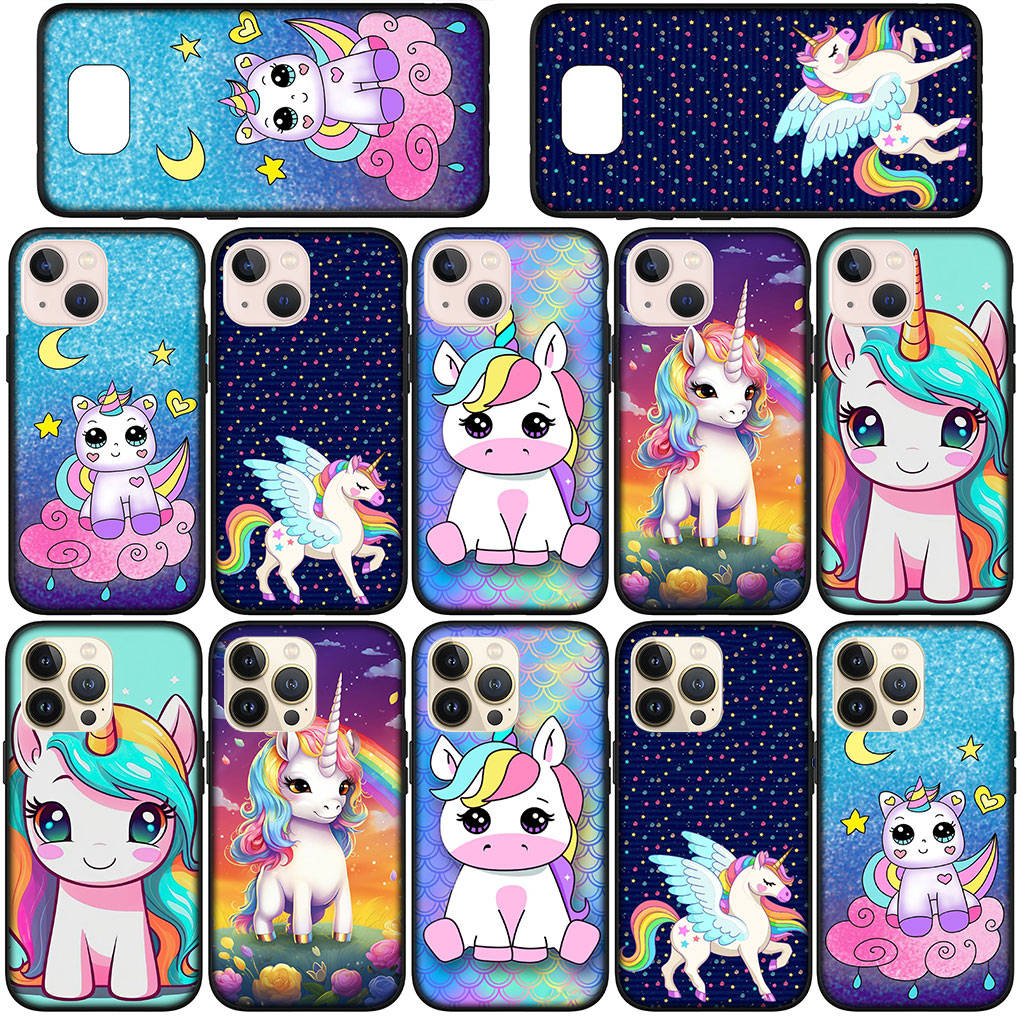 Чехол для телефона Samsung Galaxy S25 S24 S23 iPhone 16 15 Xiaomi Redmi Note 14 13 12 16E X 11 Pro Max OPPO Moto G85 G54 Huawei Poster Unicorn Horse Cover