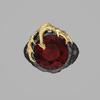 Chenrui Gothic Punk Ruby Dragon Men's Gold Two-Tone Ring