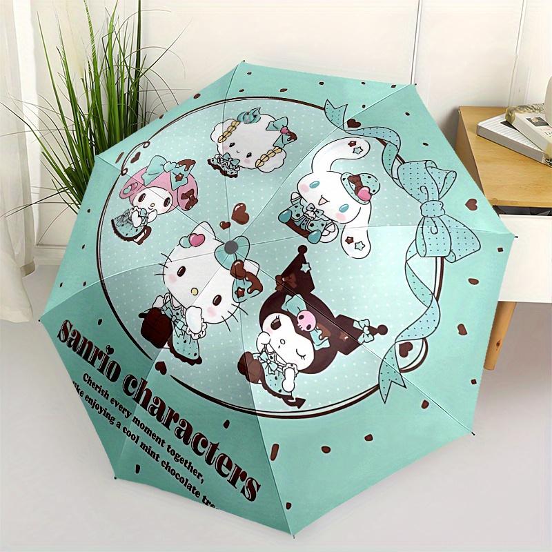 Sanrio Characters Automatic Opening and Closing Parasol Compact Travel umbrella with 8 Ribs for Women and Men Ideal Birthday/Christmas Gift,