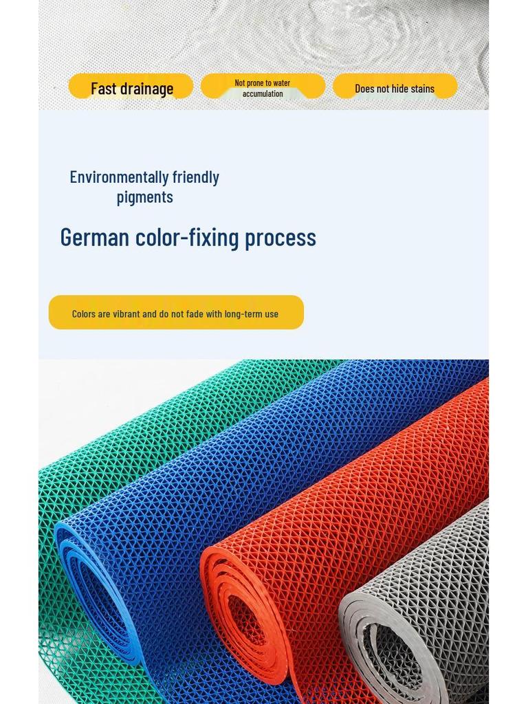 Нескользящий Водонепроницаемый Коврик для Входа в Ванную - Утолщенный ПВХ, Полая Конструкция