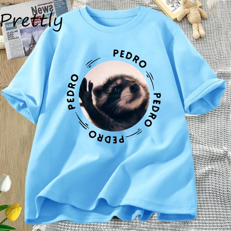 Pedro Dancing Raccoon T Shirt Unisex Unisex Funny Trash Panda Meme T-Shirt Casual Short Sleeve Animal Tshirt Cotton Unisex's Clothes