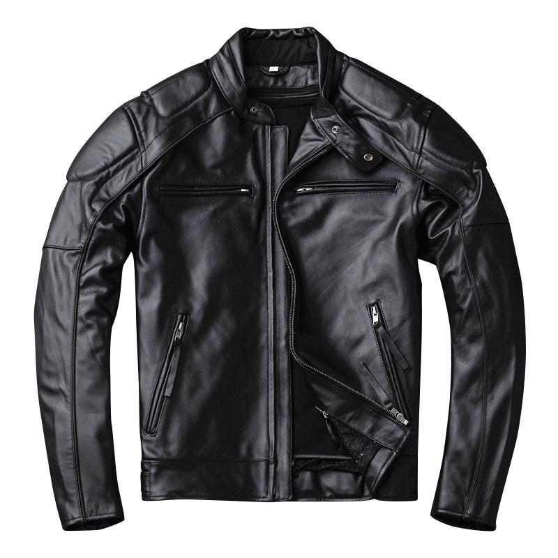 Съемная внутренняя подкладка, осенне-зимняя мужская куртка из натуральной кожи, мотоциклетная кожаная куртка первого слоя из воловьей кожи, велосипедная куртка