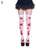 1 Pair Halloween Stockings Blood Stained Stretchy Women Fine Workmanship Bloody Over-knee Socks Party Costume