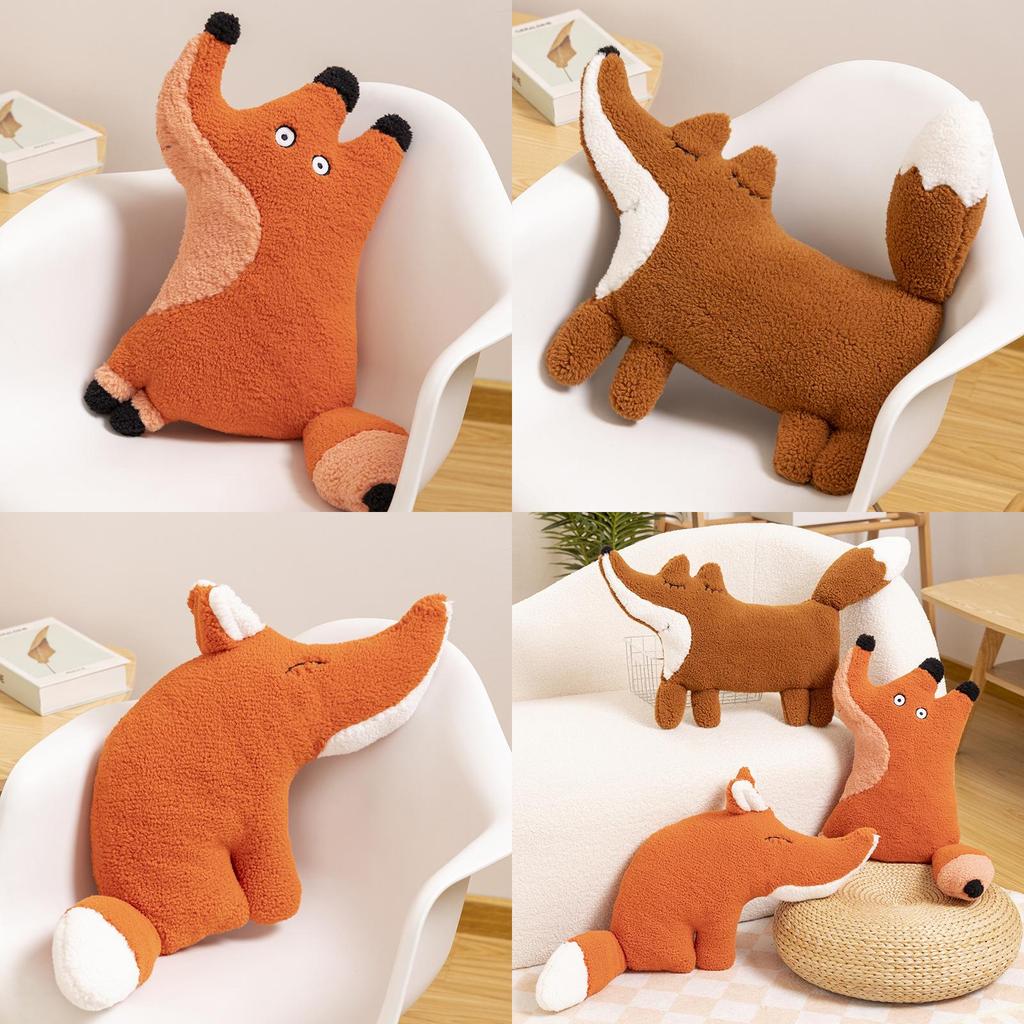 Adorable Plush Fox Doll Soft Stuffed Animal Cushion For Kids Sleep Comfort Gift