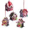 Gingerbread House Ornaments Holiday Christmas Tree Ornament Set with Rope Gingerbread House Decoratiion for Xmas
