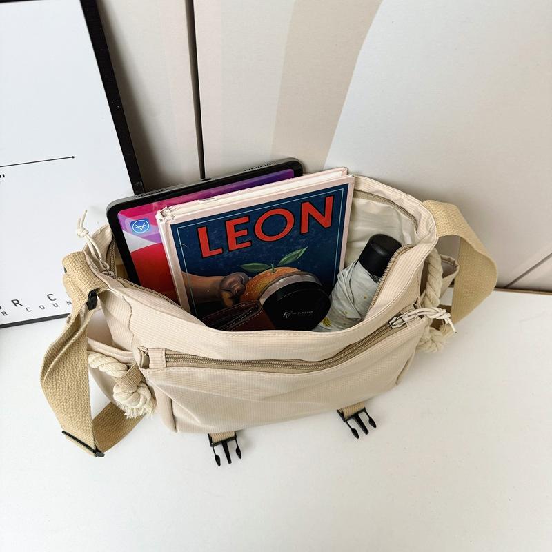 Весна 2025 новая большая вместительная сумка через плечо, студенческая портативная сумка-мессенджер для учебы и работы, портативная сумка-тоут