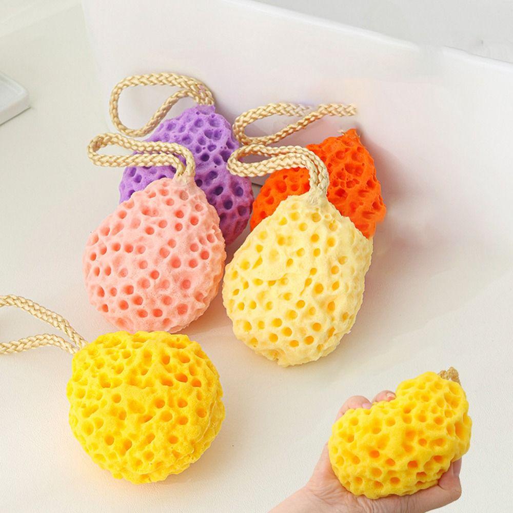 Мягкая губка для ванны с сотами, мягкая пуховка для душа, портативная щетка для чистки, детская