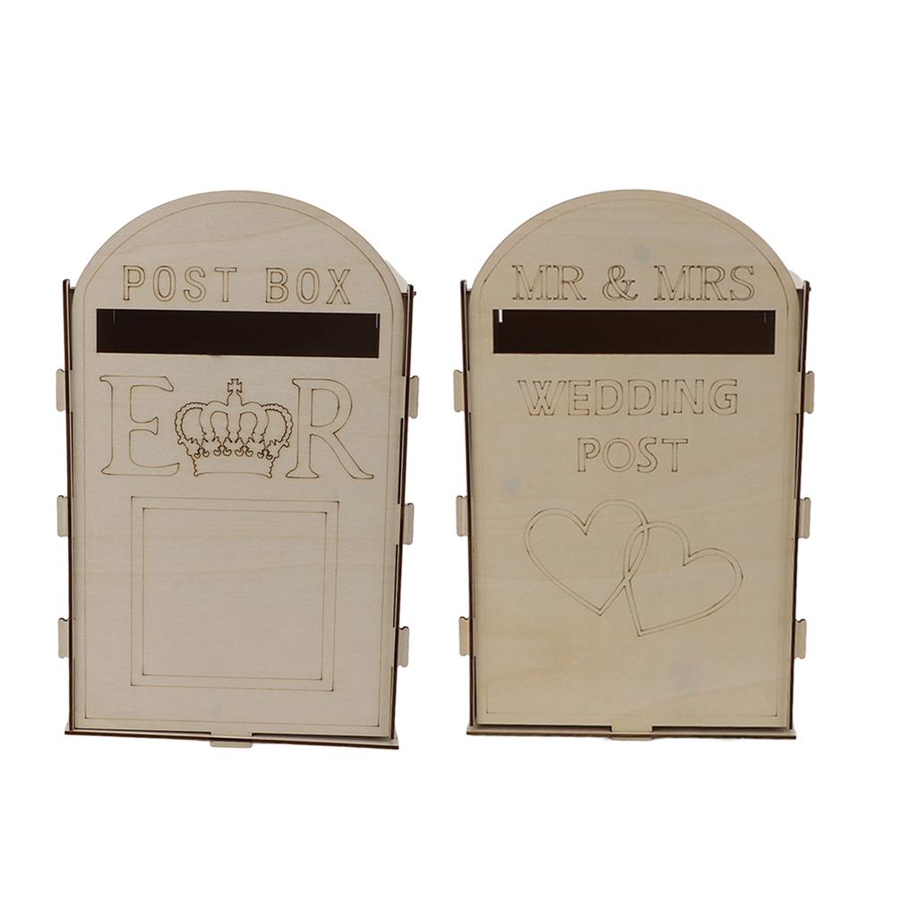 Деревянный свадебный почтовый ящик с замком-ключом из фанеры ручной работы, изысканный винтажный свадебный почтовый ящик для приема гостей
