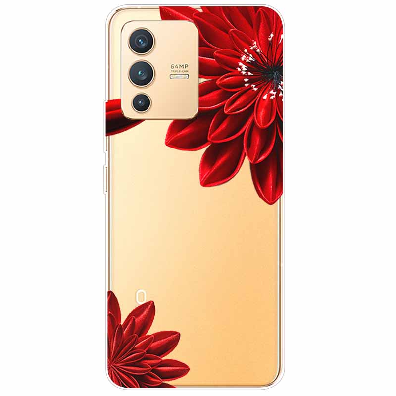 Прозрачный мягкий чехол из ТПУ для vivo V23 5G Чехол Силиконовый Принт Кошка Прозрачные Тонкие Чехлы Для vivo V23 5G V2130 Чехлы V 23 Мультяшный
