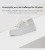 2025 Spring/Summer Women's White Mesh Breathable Lightweight Thick Sole Elevated Soft Leather Lace-Up Casual Shoes