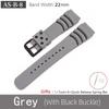 22mm Silicone Watchband for SKX007 SKX009 SRPD55K1  Case Soft Rubber Straps Wrist Belt Se.i.ko Mod Parts Blue/Black/Orange