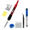 80W Soldering Iron Kit Adjustable Temperature LCD Solder Welding Tools Ceramic Heater Soldering Tips Tweezers Soldering Wire