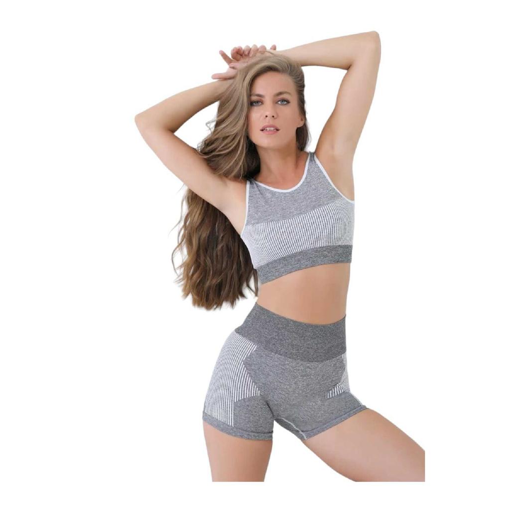 Спортсменка, фитнес, йога, пилатес, бесшовные спортивные шорты-бюстье, комплект