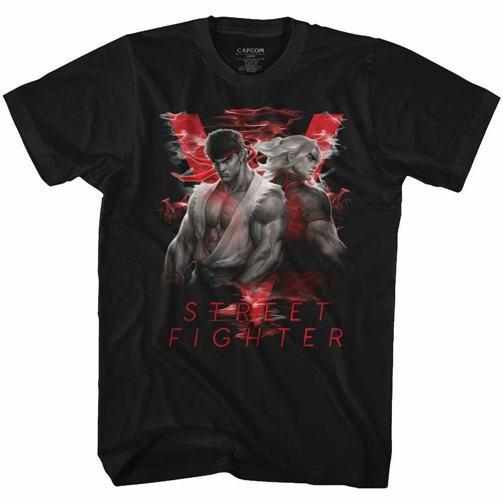 Street Fighter Smoky V Черная футболка для взрослых Унисекс футболка