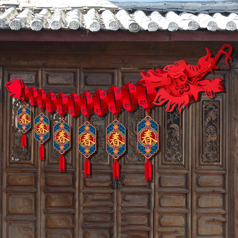 Китайский Новый год Дракон Потолочный декор Новогодняя вечеринка Лунный год Украшение для магазинов Ресторан Вечеринка Декор Подвесные украшения