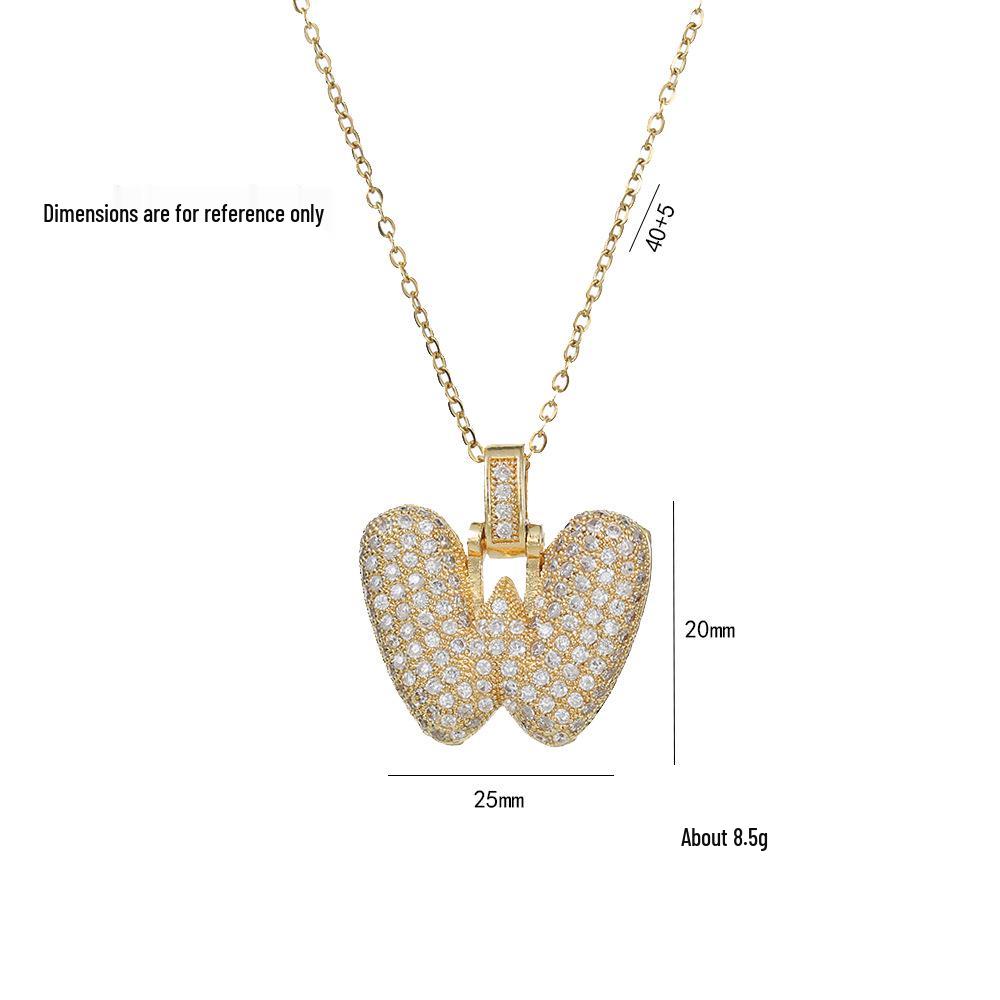 Женское ожерелье в европейском и американском стиле из меди и циркония с инициалом - Модная ключичная цепочка