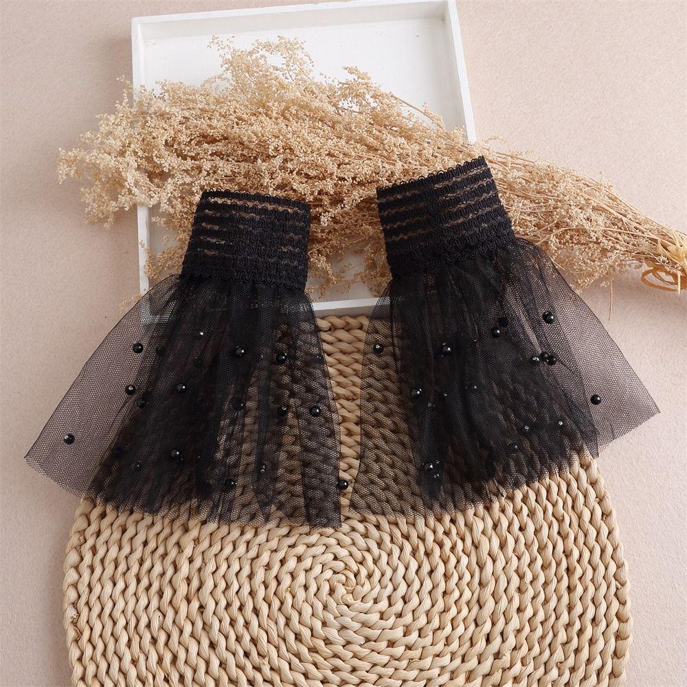 Layer Pleated Lace Flared Sleeves Wrist Warmers False Cuffs 1Pair Detachable Cuffs Fake Sleeves