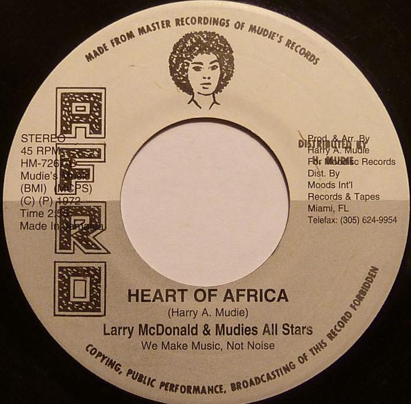 7-дюймовая пластинка JOLLY BOYS LARRY MCDONALD Lots Of Loving Baby Heart Of Afri HM7775 Moodisc USAfro 1972 US Reggae Ska Dub Б/у