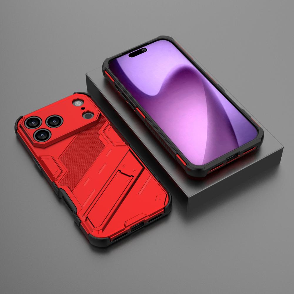 Бронированный противоударный чехол-подставка для iPhone 17 Pro Max 17 Air 16 Pro 15 Plus, держатель-подставка, магнитный, жесткий ПК, Funda Coque Case