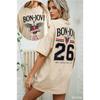 Bon Jovi Print T-shirt Women Men Crewneck Streetwear Harajuku Casual Oversized Y2k Short Sleeves Casual Loose Comfortable Female Male Clothing