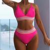 Сексуальный женский купальник с высокой талией, женский купальник из двух частей, комплект бикини с мягкой подкладкой, купальный костюм, купальный костюм для леди