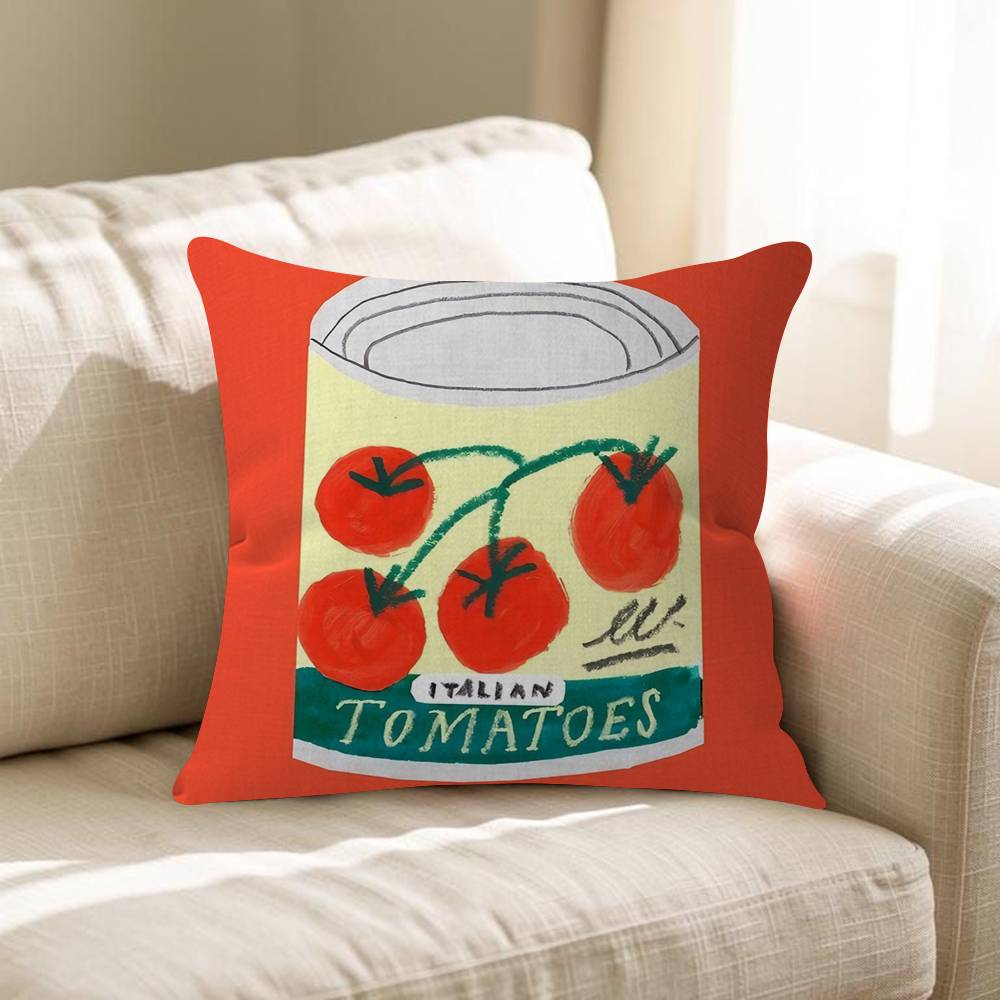 Pink Tomato Tins Retro Pillowcases Home Bedding Decorative Pillow Cover Wedding Super Soft Pillow Case
