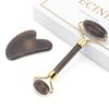 Newest Gray Agate Face Massage Tool Set Jade Roller Gua Sha Board Facial Skin Lifting Anti-Aging Beauty Face Roller Puffy Eyes