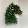 Рождественский венок Yousheng, венок из конской головы с искусственной зеленью из сосновых шишек, гирлянда из конской головы для украшения стены входной двери и камина