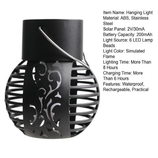 Садовая лампа, солнечная имитация пламени, подвесной светильник, интеллектуальное управление освещением, автоматическое включение/выключение, водонепроницаемая декоративная лампа для пейзажа