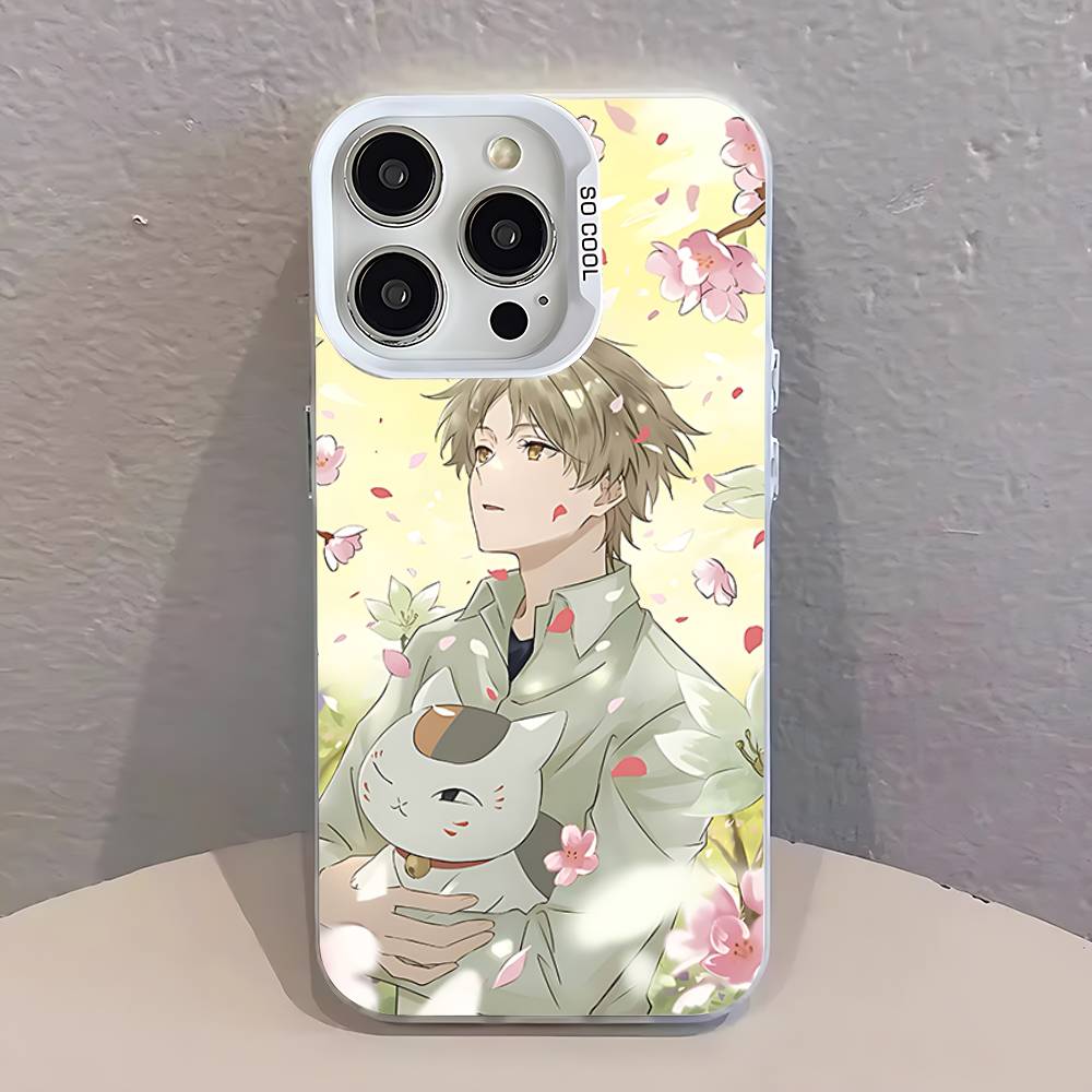 Чехол для телефона Sensei N-Natsume yujinchou Nyanko для iPhone 17,16,13,12,11,15,14,Pro,Max,Plus,SE4,Air,Mini Белый IMD Матовый