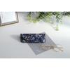 DDintex FLORET LONDON Liberty Print Megumi Navy Eyeglass Case Semi-Hard Glasses Protector Sleeve with Cleaning Cloth 16x6x3.5cm