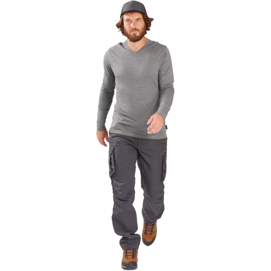 Decathlon Серия 100 Тонкие Прочные и Удобные Многокарманные Уличные Походные Брюки Карго Мужские Угольно-Серые