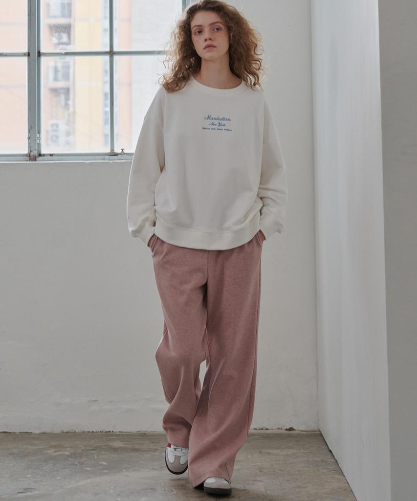 MALOUPE 2303 Knit Corduroy Flare Pants (Pink)