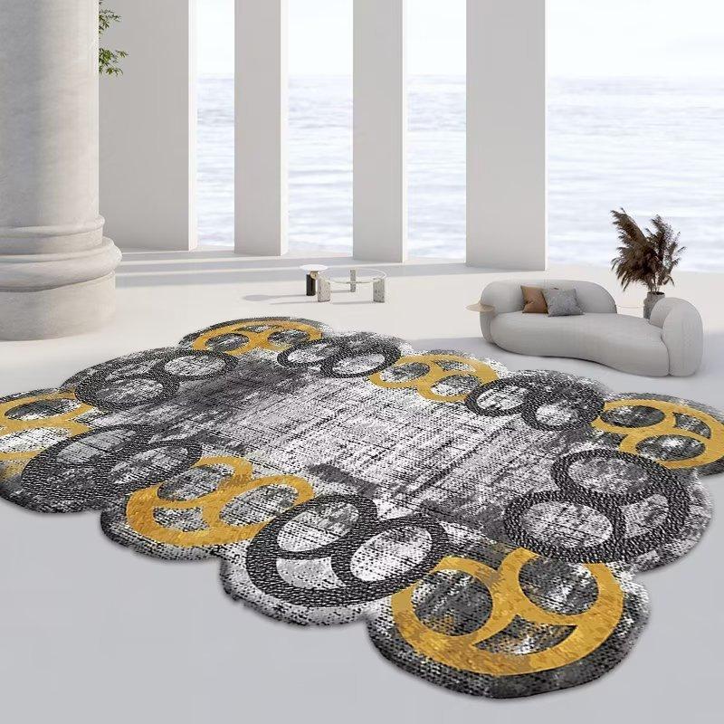 Modern Simple Special Shaped Large Area Living Room Carpet Irregular Plush Soft Bedroom Carpets Light Luxury Home Rug