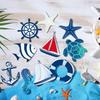 24pcs Wooden Sea Animals Hanging Ornament Ocean Themed Signs Decorations  for Wall Tropical Bar