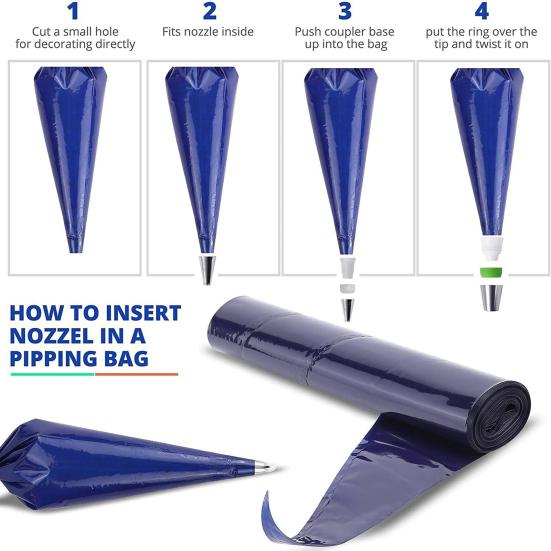 Yousheng 22/50Pcs Piping Bags Thick Disposable Non-slip Multi-purpose Food Grade Decorative DIY Cake Cream Pastry Bags Baking Tools Kitchen Supplies