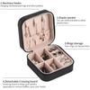 Jewellery Organiser PU Leather Zipper Portable Storage Box Case with Dividers Container for Rings, Earrings, Necklace Home Organizer, (Black)